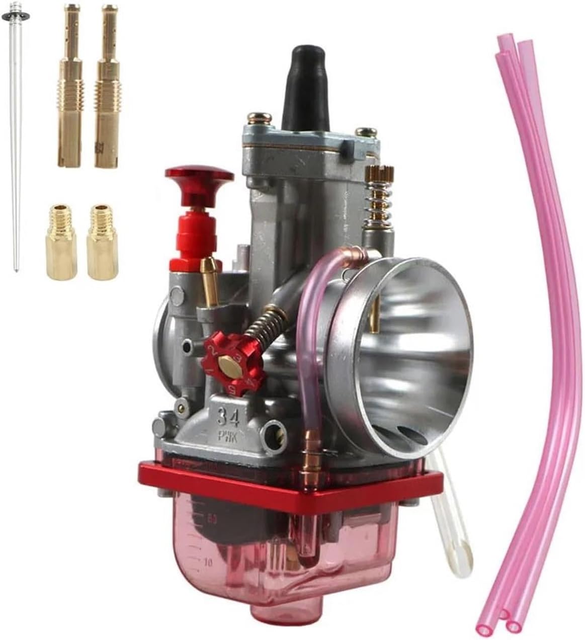 Carburetor Motorcycle for PWK 24 26 28 30 34 Mm Carb with Power Jet 2T 4T Engine Carburetor(RED-PWK34)