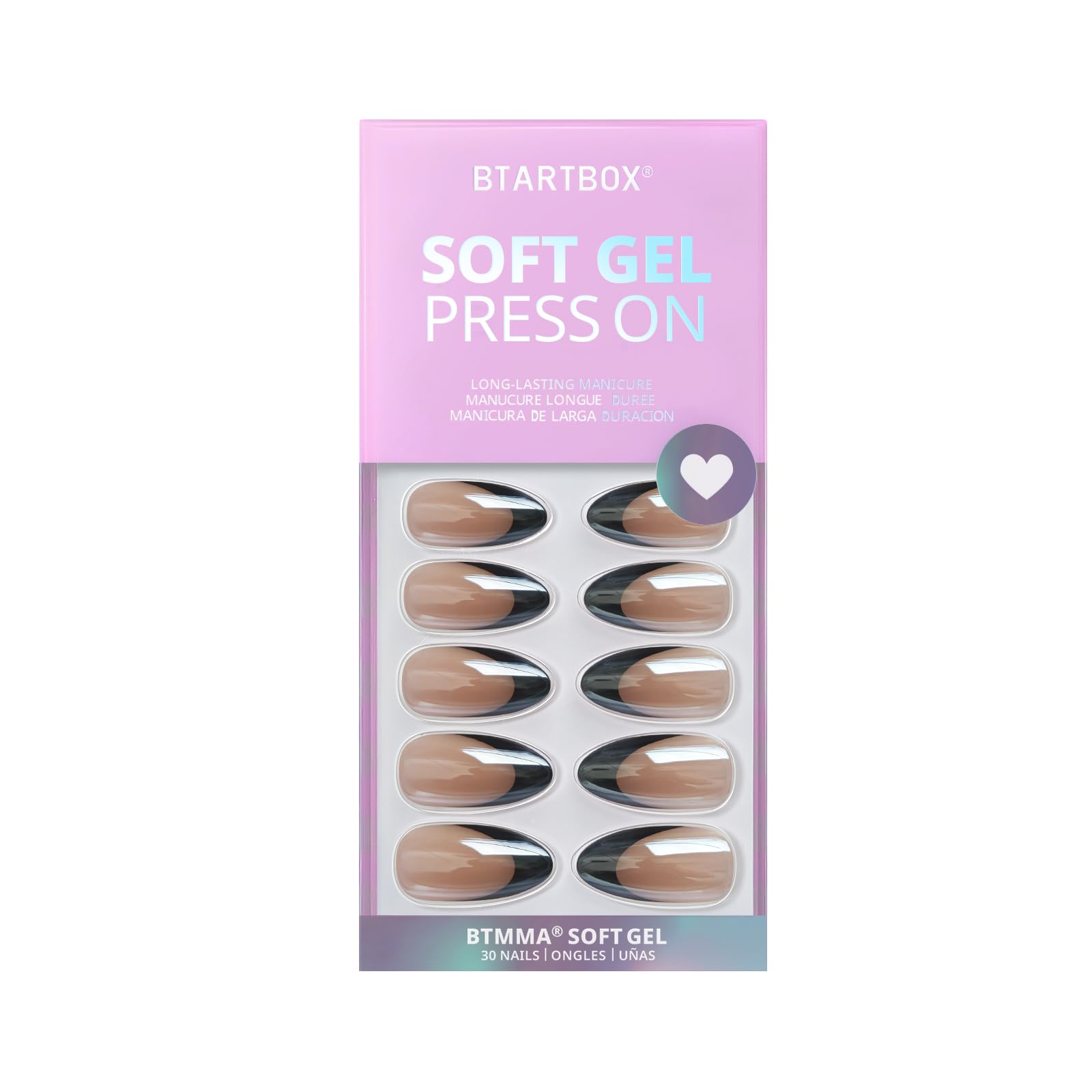 BTArtbox Press On Nails French Tips - 32 Pcs Short Square False Nails With Nail Glue and Adhesive Nail Tabs, No Fade Out Stick On Nails in 16 Sizes, Soft Gel Fake Nail for Women, Classic White — view 182