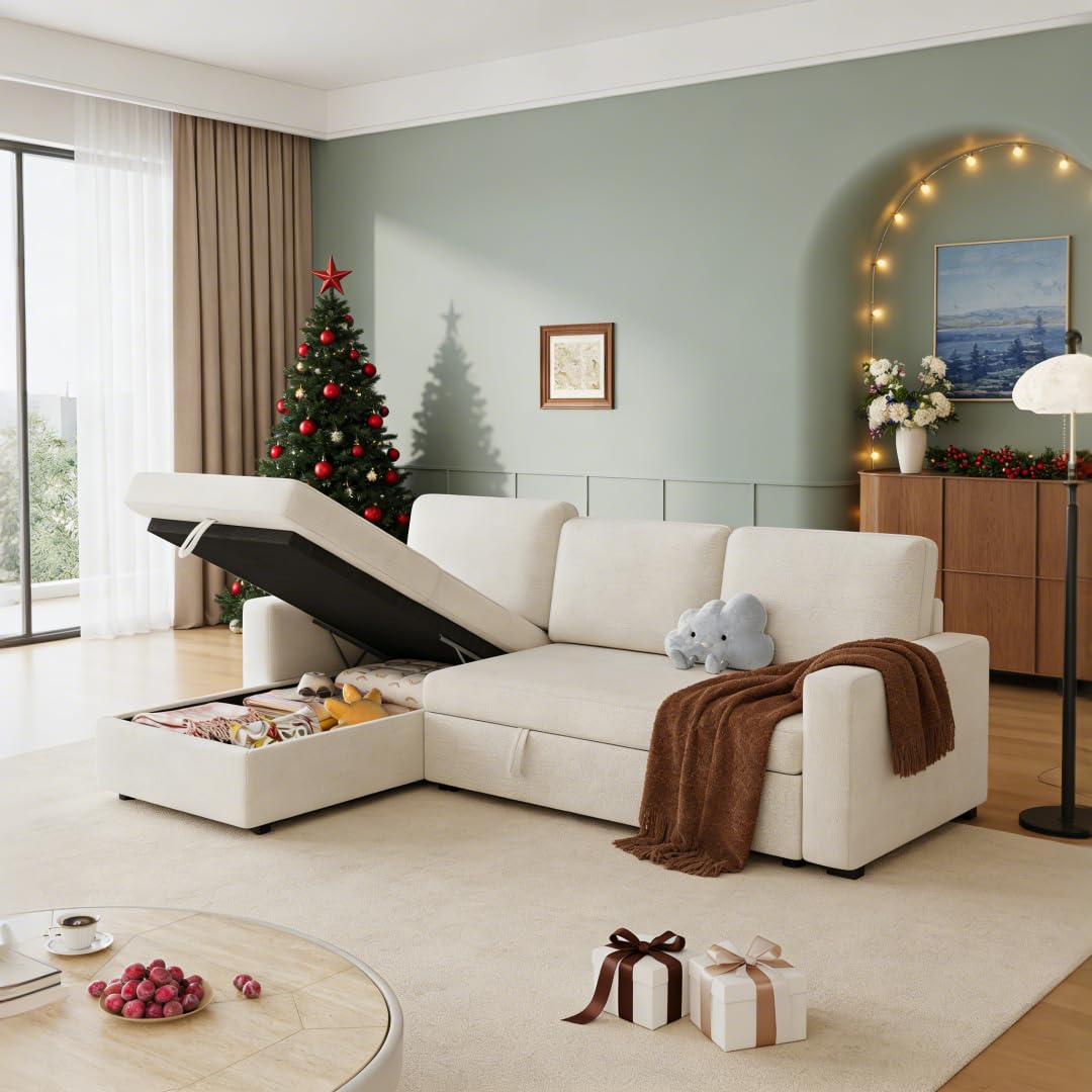 Photo 1 of 81.5" Convertible L Shaped Sleeper Sofa Bed