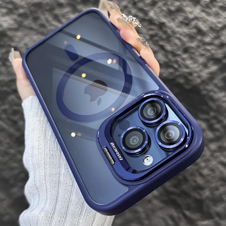 [ Colorful Lens Protector ] [Camera Kickstand ] Magnetic Case for iPhone 15 14 13 12 11 Pro Max 14 15 Plus [Compatible with MagSafe] Cover Millitary Shockproof (Dark Blue,for iPhone 14 Pro Max)