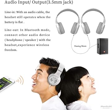Bluedio H Turbine Wireless Bluetooth 5.0 Stereo Headphones with Mic, Shocking Bass Headphones with Storage Bag for Music Enthusiast, Voice Control (Black)