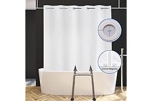 YISURE Split Shower Curtain for Bath Transfer Benches