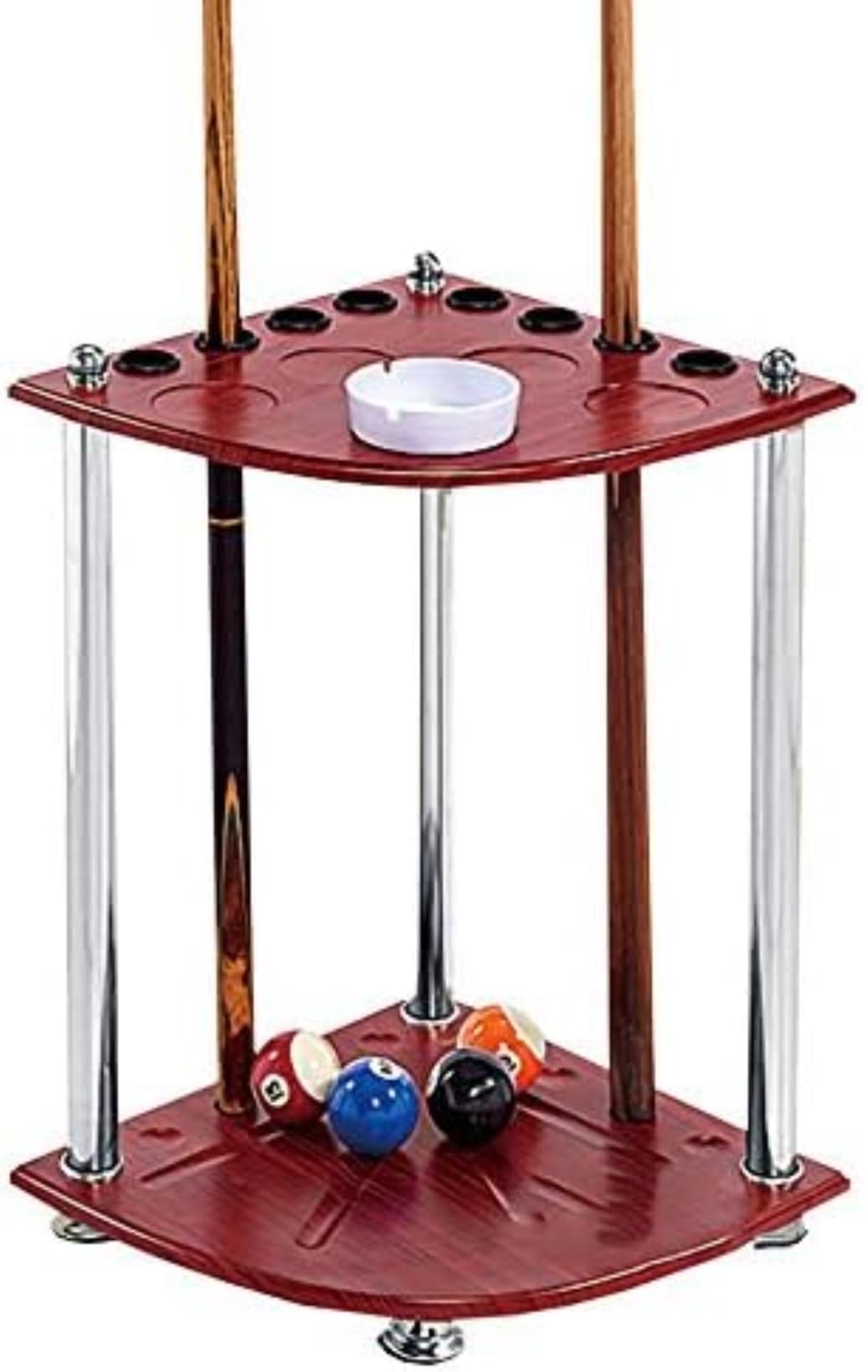 Support pour tacos de billar en bois de teck au sol pour 8 queues 36x60cm
