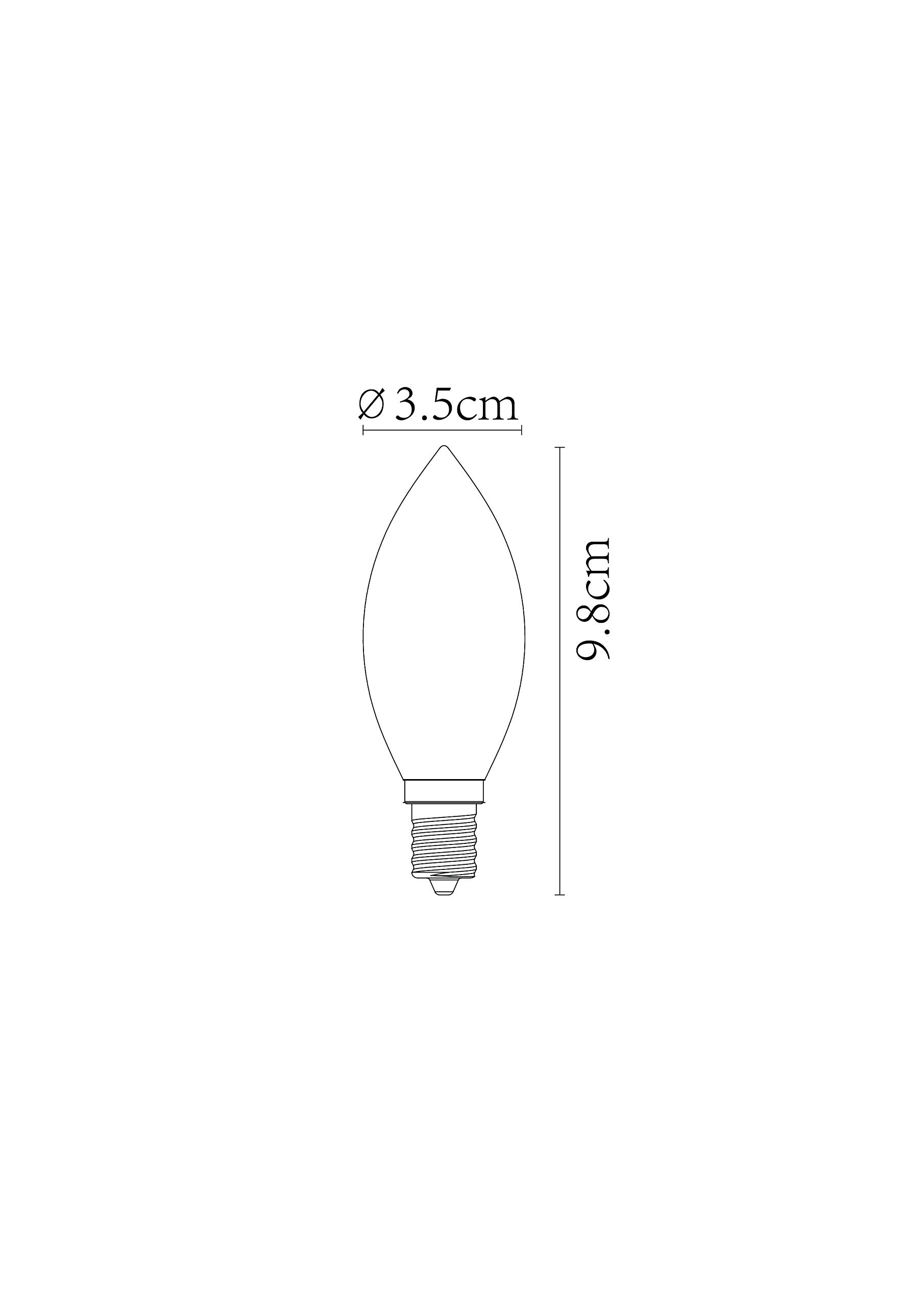 Lucide LED Bulb - Filament Bulb - diameter 3,5 cm - LED Dim. - E14-1x3W 2200K - Amber - Image 4