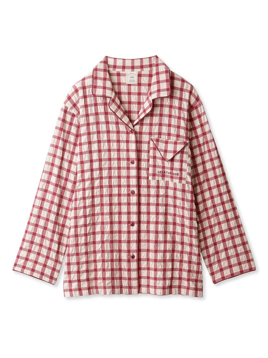 Amazon | [ジェラート ピケ] チェックシャツ | シャツ・ブラウス