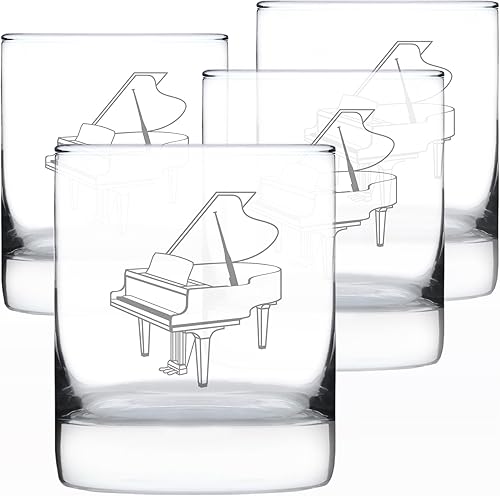 Vista 7 de Bevvee Vidrio de rocas para piano de cola, regalos de música para músicos que tocan teclas, regalos de música para músicos que tocan teclas - Gafas