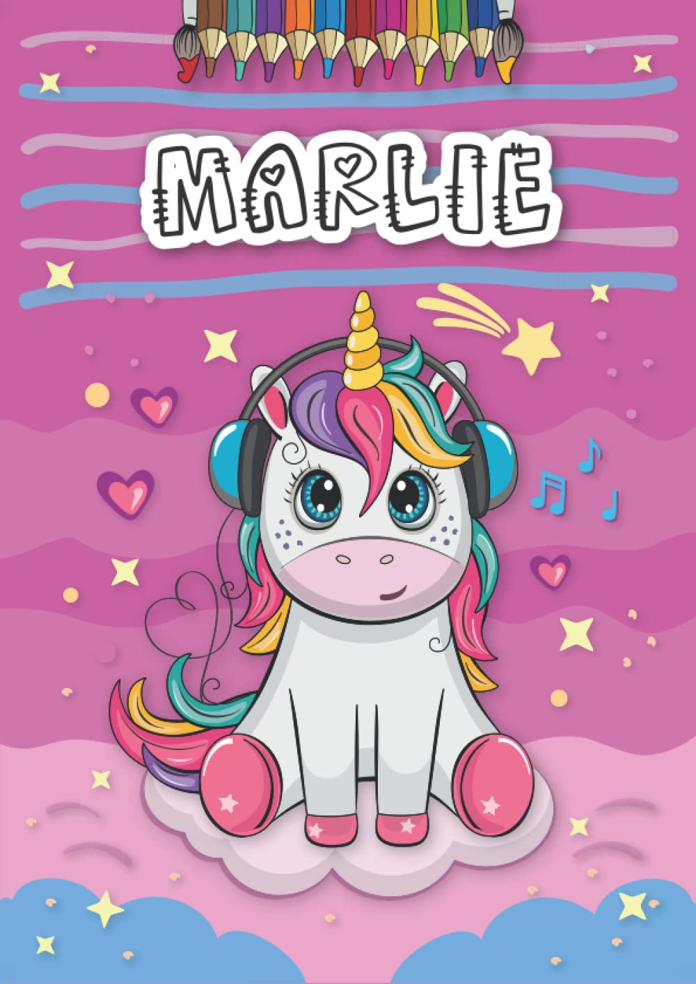 Independently published Marlie: Personalized Coloring Book for Marlie | Theme: Unicorn | Birthday gift for girl, daughter ... | Ages: 4-8 | 25 unicorn designs with name Marlie, Large size A4 (ca. 8.5 x 11 inches)