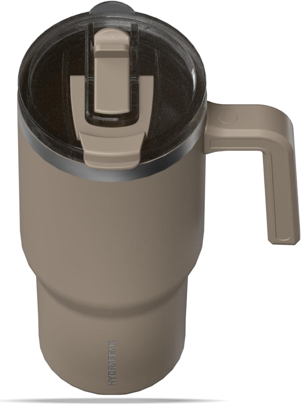 Hydrapeak Voyager 25 Oz Stainless Steel Tumbler with Handle, Insulated Water Bottle With Straw & Lid, Cupholder Friendly Reusable Travel Mug (Latte)