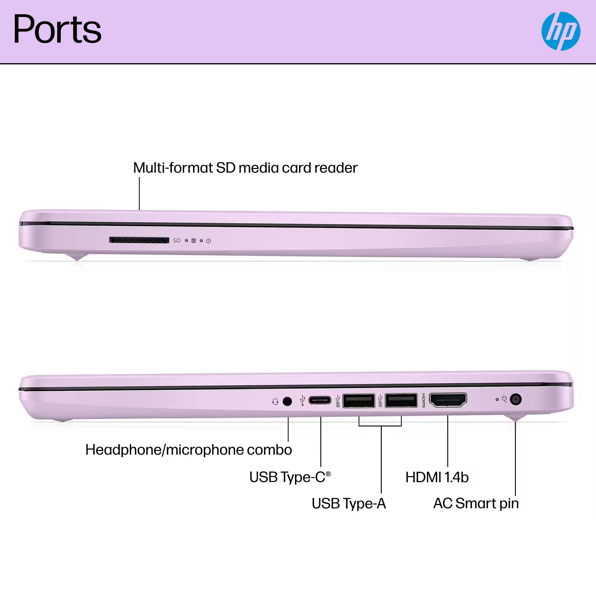 HP 14 Laptop Student Business 2025 Flagship Computer, AI Copilot, 4-Core 13th Gen Intel CPU, 16GB RAM 628GB Storage (128GB UFS+500GB Ext) 1-Yr Office 365 Long Battery HubxcelAccessory Win 11S Lavender