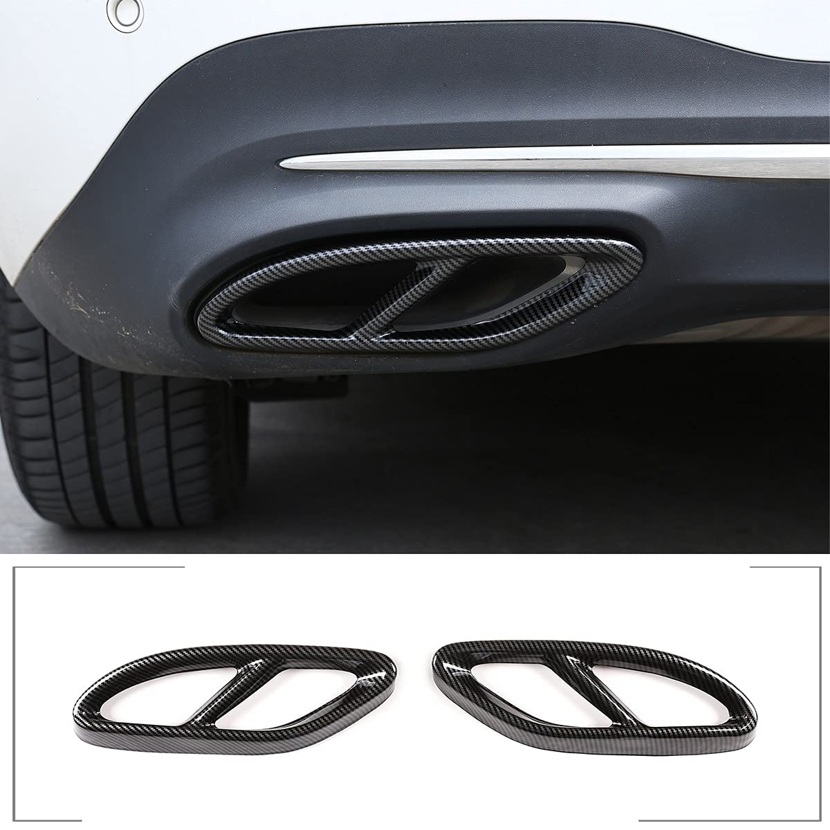 METYOUCAR Cubierta de salida de tubo de escape silenciador de cola de coche de acero inoxidable para Mercedes Benz A/B/C/E/GLA/GLC/GLE/GLS