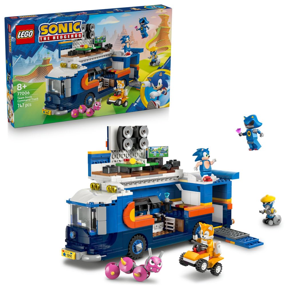 LEGO Sonic the Hedgehog Sonic i pojazd do zadań specjalnych 77006 | Pojazd i 5 postaci, zabawka dla 8-latka, prezent dla fana Sonika, zestaw klocków konstrukcyjnych dla dzieci, 747 elementów