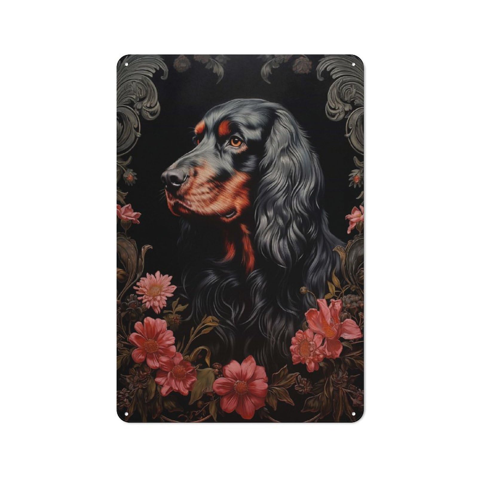 Junmoney Style-16 For Hobby Room Or Studio, Gordon Setter Rustic Tin Wall Plaque 30X20cm, For Vintage Wall Decor Fans, For Metal Sign Collectors