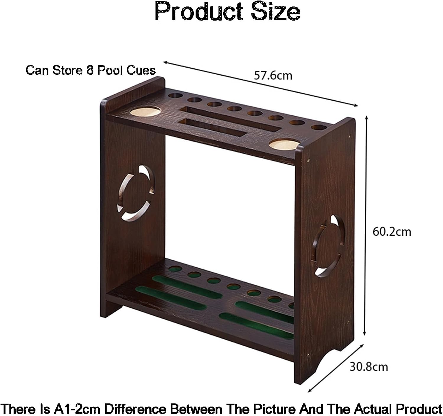 Billiards Pool Cue Rack Hardwood Pool Cue Set Holder,Wooden Billiards Table Accessories Equipment(Color1)
