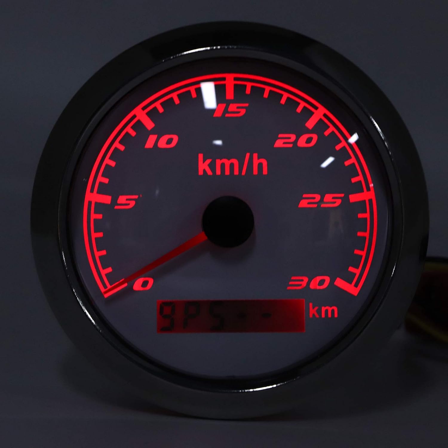GPS Speedometer Odometer 85mm IP67 Multifunction Instrument with High Accuracy for Boat Car Yacht Motorcycle Made of 316 Stainless Steel Tempered Glass (White Dial)