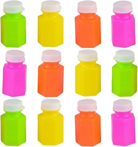 Miniatura 2 de ArtCreativity Mini botellas de burbujas de neón  Paquete de 24  0.6 onzas  Varios recuerdos de fiesta de verano de colores neón  Premios perfectos