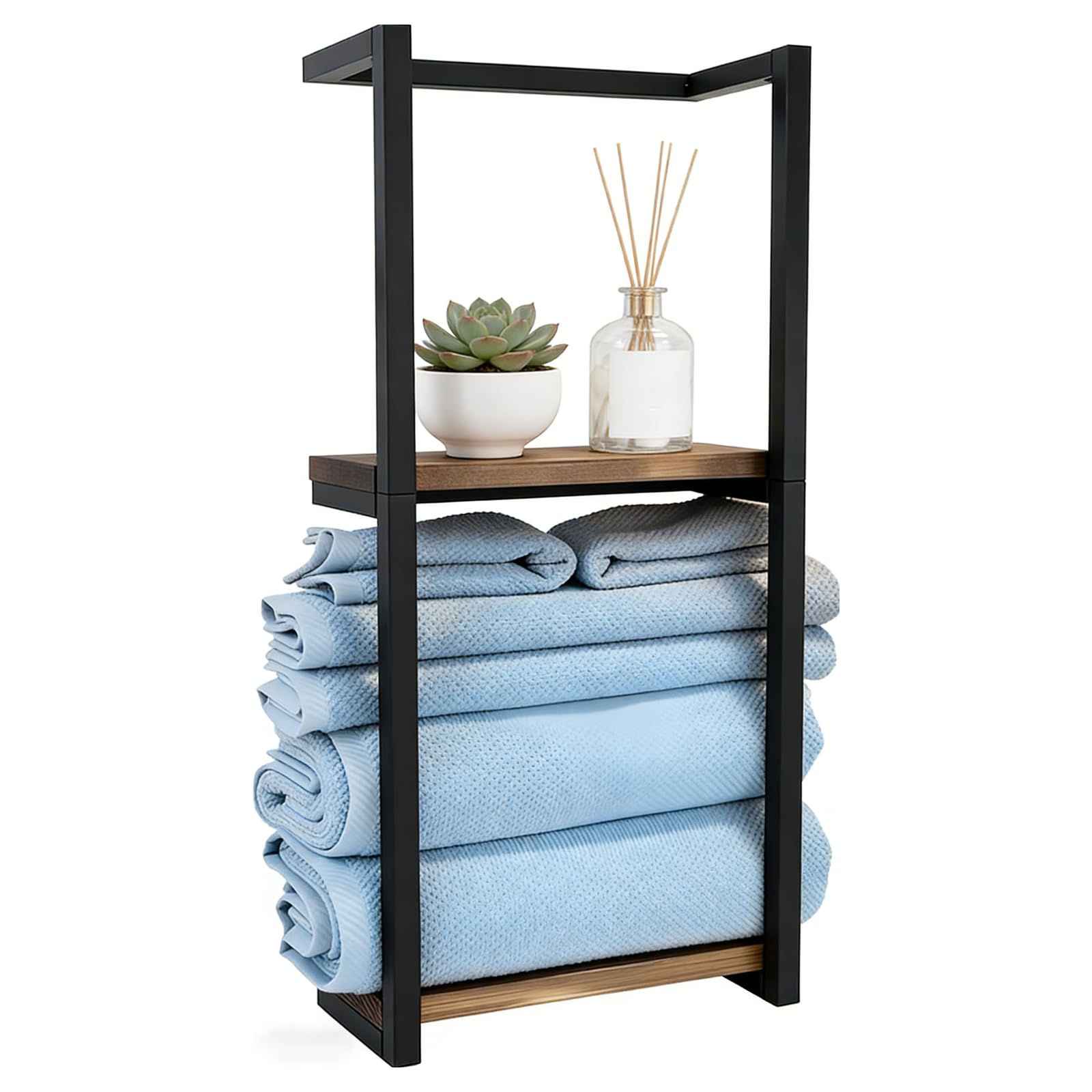 Toallero de Pared con Estante,Toallero de Baño Estante de Baño
