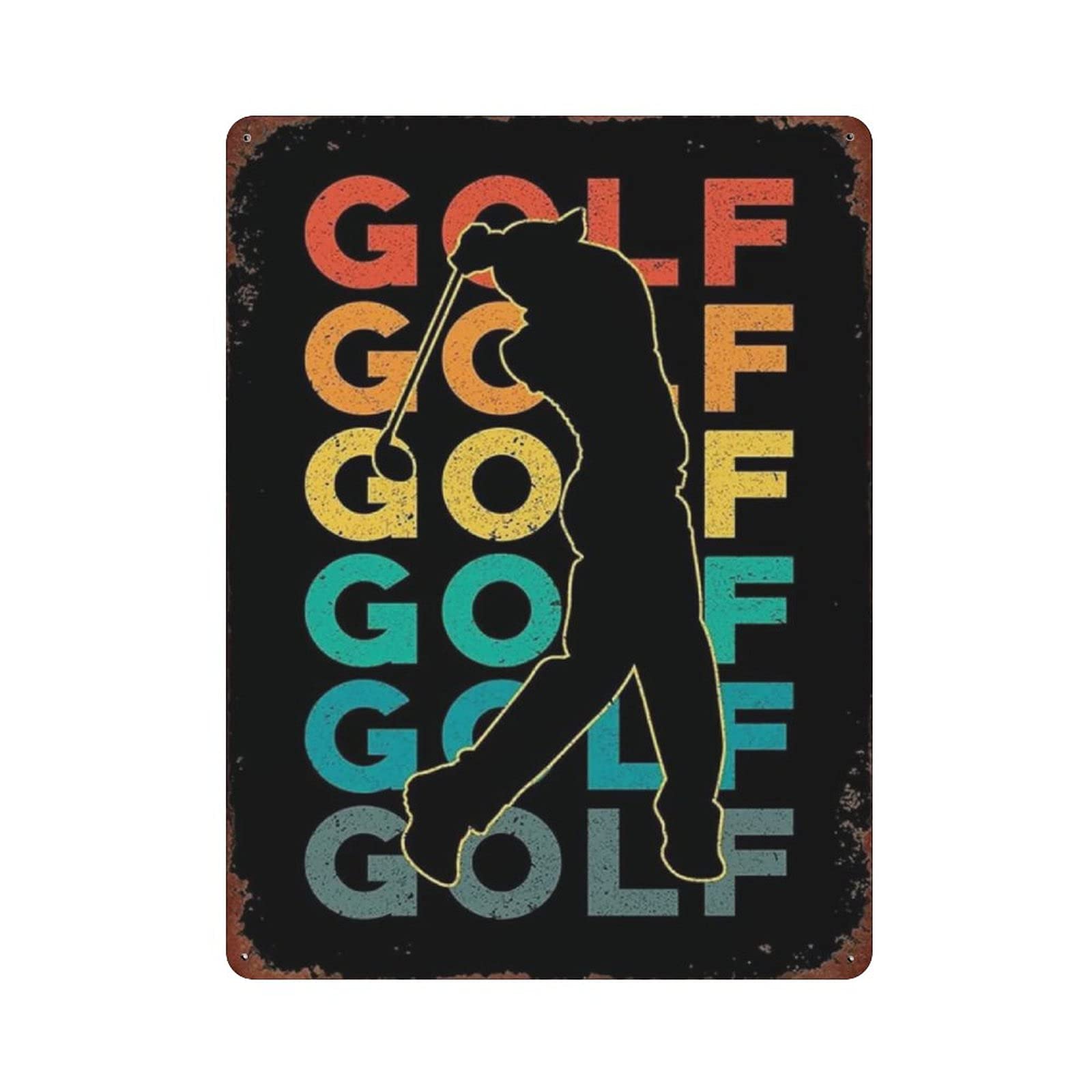Metal Tin Sign Golf Repeat Vintage Tin Poster Metal Sign Wall Decoration Country Kitchen Home Garage Decor 16"x12"