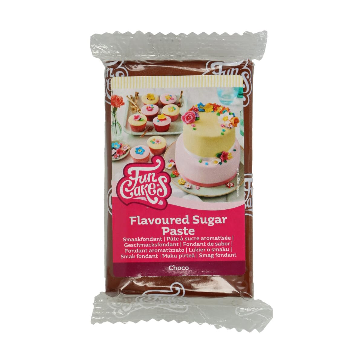 FunCakes Flavoured Sugar Paste Choco: Delicious Taste, Smooth Texture, Sugar Paste, Matching Chocolate Colour, Perfect for Cakes, Cupcakes and Cookies. Halal, Kosher and Gluten free. 250 g
