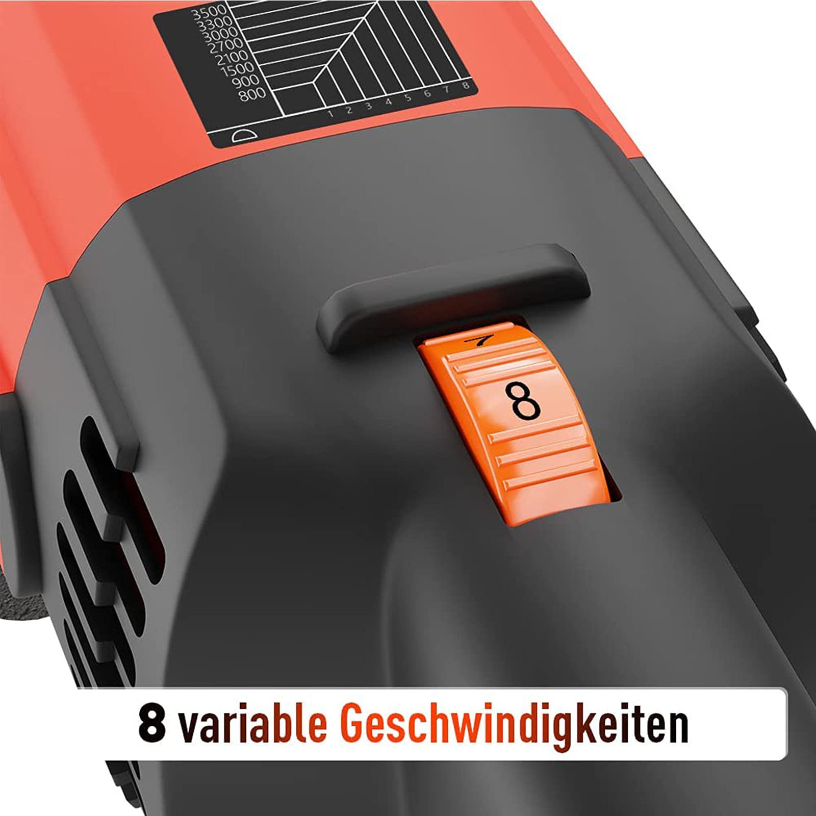 Lucidatrice Auto, Rotorbitale Lucidatrice Eccentrica, 600-3600 RPM Lucidatrice e Levigatrice per Auto, 8 velocità Variabile, Avvio graduale, Impugnatura Ausiliaria, Vari Accessori,Orange