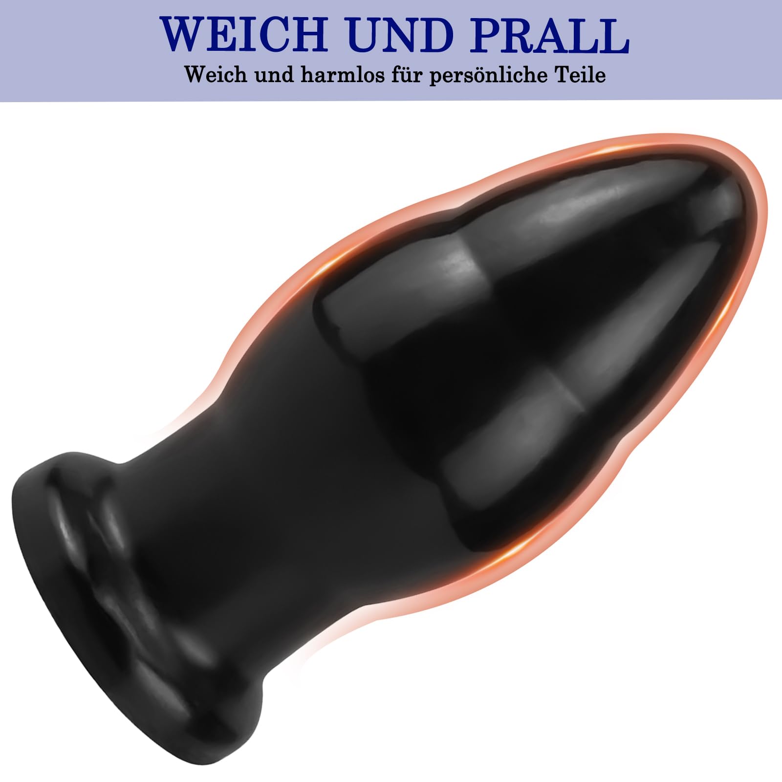 BDSMAGE Tapón anal extragrande, Diámetro 8 cm plug anal consolador, Dildo Anal Plug Dilatador Plug Anales, Apariencia de bala de cañón Butt Plug juguetes sexuales (Negro)