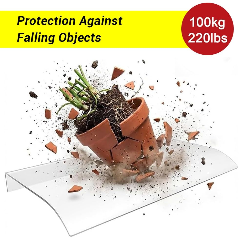 Abri Banne Entrée, Auvent De Porte Et Fenêtres Transparent | 50x80cm Marquise En Polycarbonate Extérieure, Toit Abri Contre La Pluie Et UV Pour Patio(Frosted,80x50cm/31.5x19.7in)