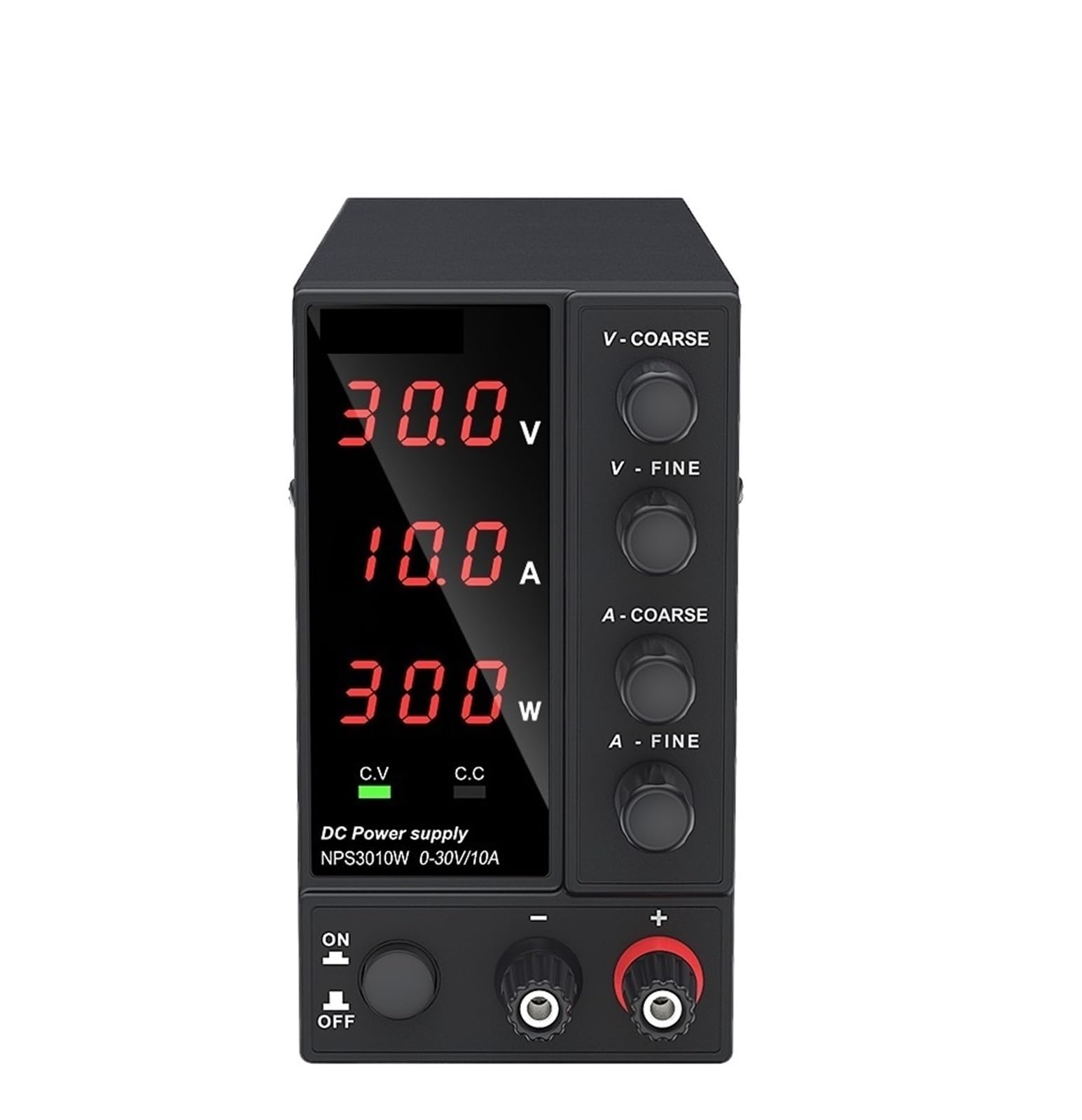 Fuente de alimentación de CC, Fuente de alimentación laboratorio con pantalla digital ajustable y regulador voltaje banco. CC(3 Digits,NPS605W)