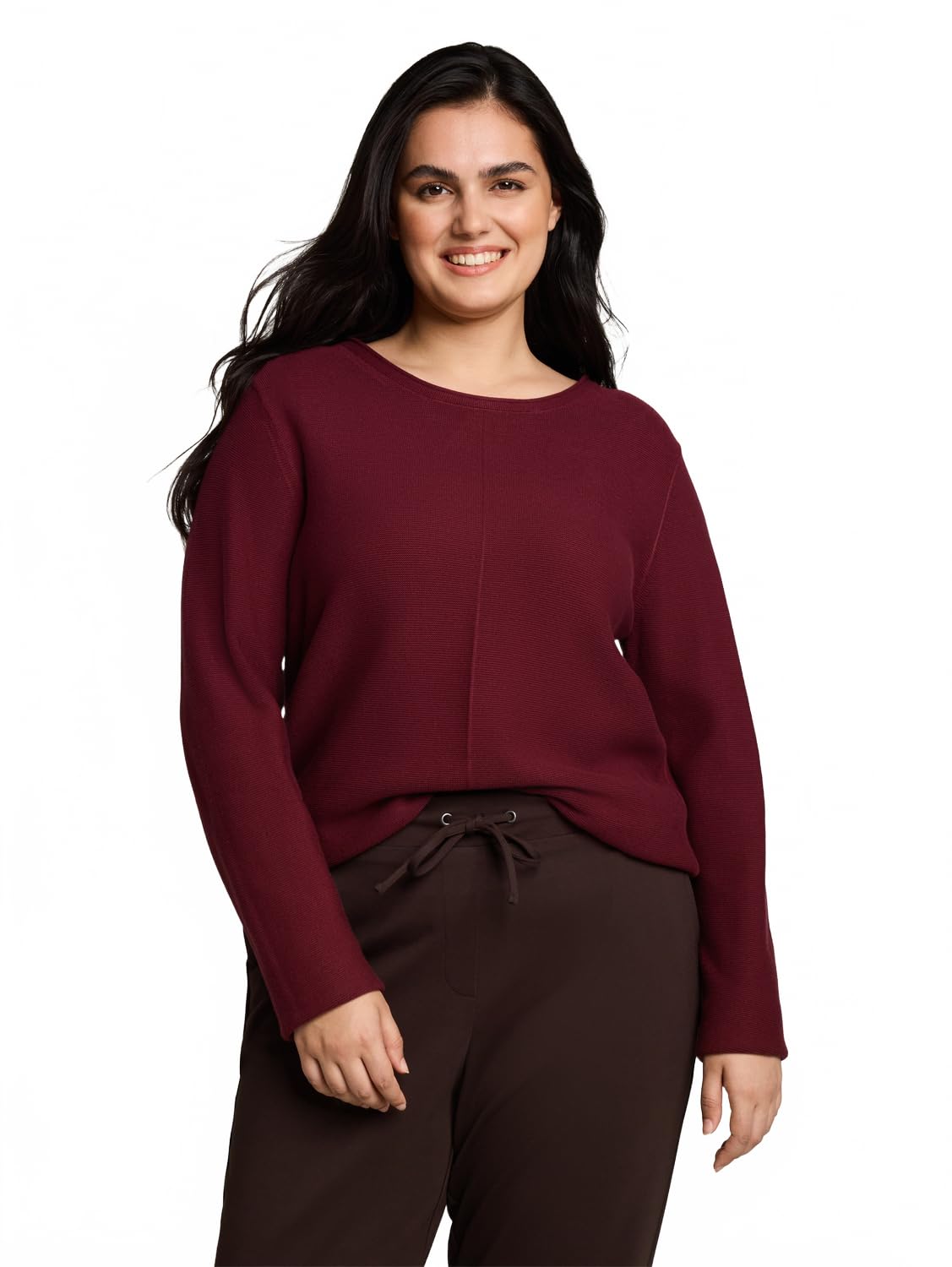 Tom Tailor Damen 1053573 Plus Size - Strickpullover mit Rundhalsausschnitt