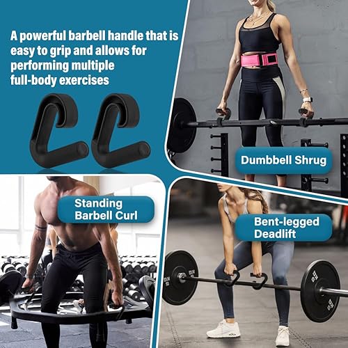 Miniatura 4 de Accesorio de mango de agarre neutro para barras de dominadas, 1 par de ganchos portátiles para levantamiento de pesas, bandas resistentes al peso