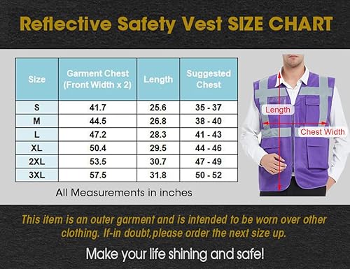 Miniatura 2 de TopTie Chaleco de seguridad de alta visibilidad de 5 bolsillos con tiras reflectantes, chaleco de uniforme de trabajo