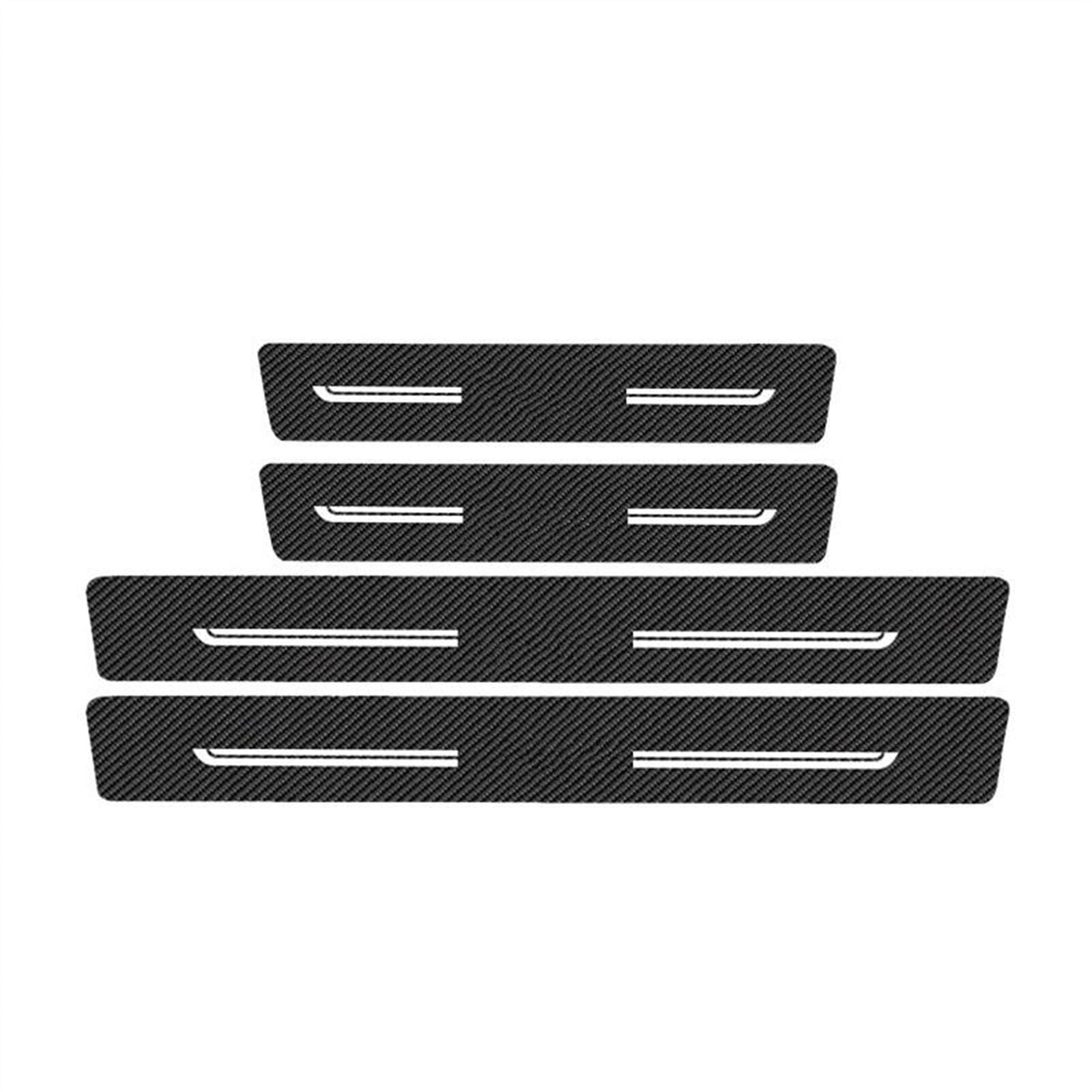 for VW for Caddy Carbon Fiber Car Interior Door Anti Kick Threshold Stickers Sill Trunk Protection Decals Bumper Protector Strip(4PCS)