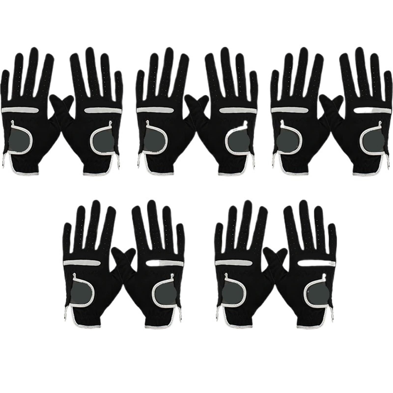 Générique Paquet de 10 Gants de Golf universels Noirs