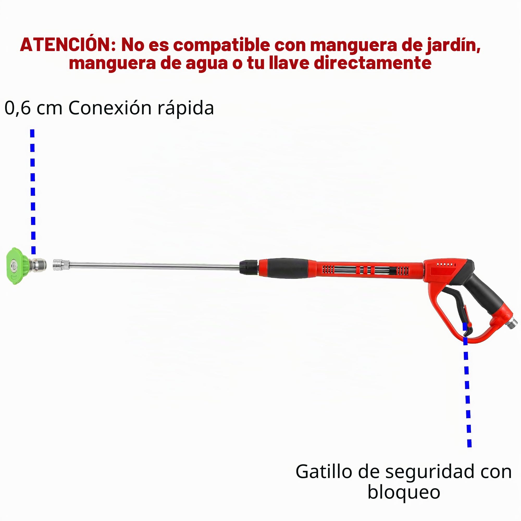 Tool Daily - Pistola limpiadora de alta presión (5 puntas de boquilla, conector M22, 101,6 cm, 5000 PSI)