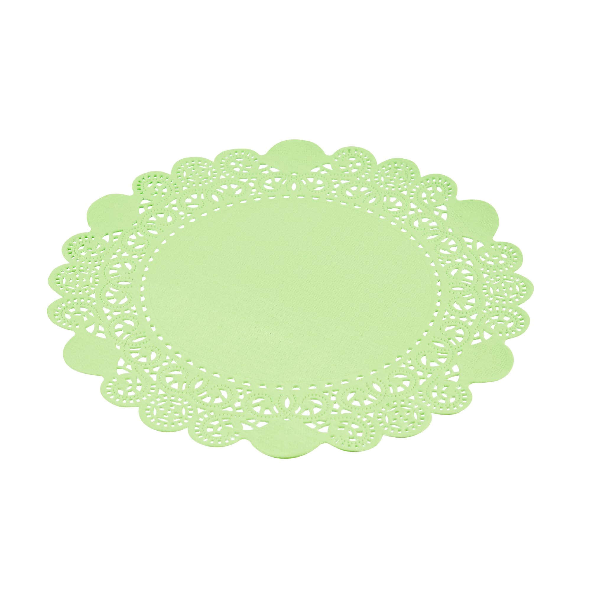 Pastry Tek 8 x 8 Inch Paper Lace Doilies, 4000 Disposable Table Doilies - Elegant Lace Finish, Long Lasting, Green Paper Doily, for Pastries, Cupcakes, Desserts - Restaurantware