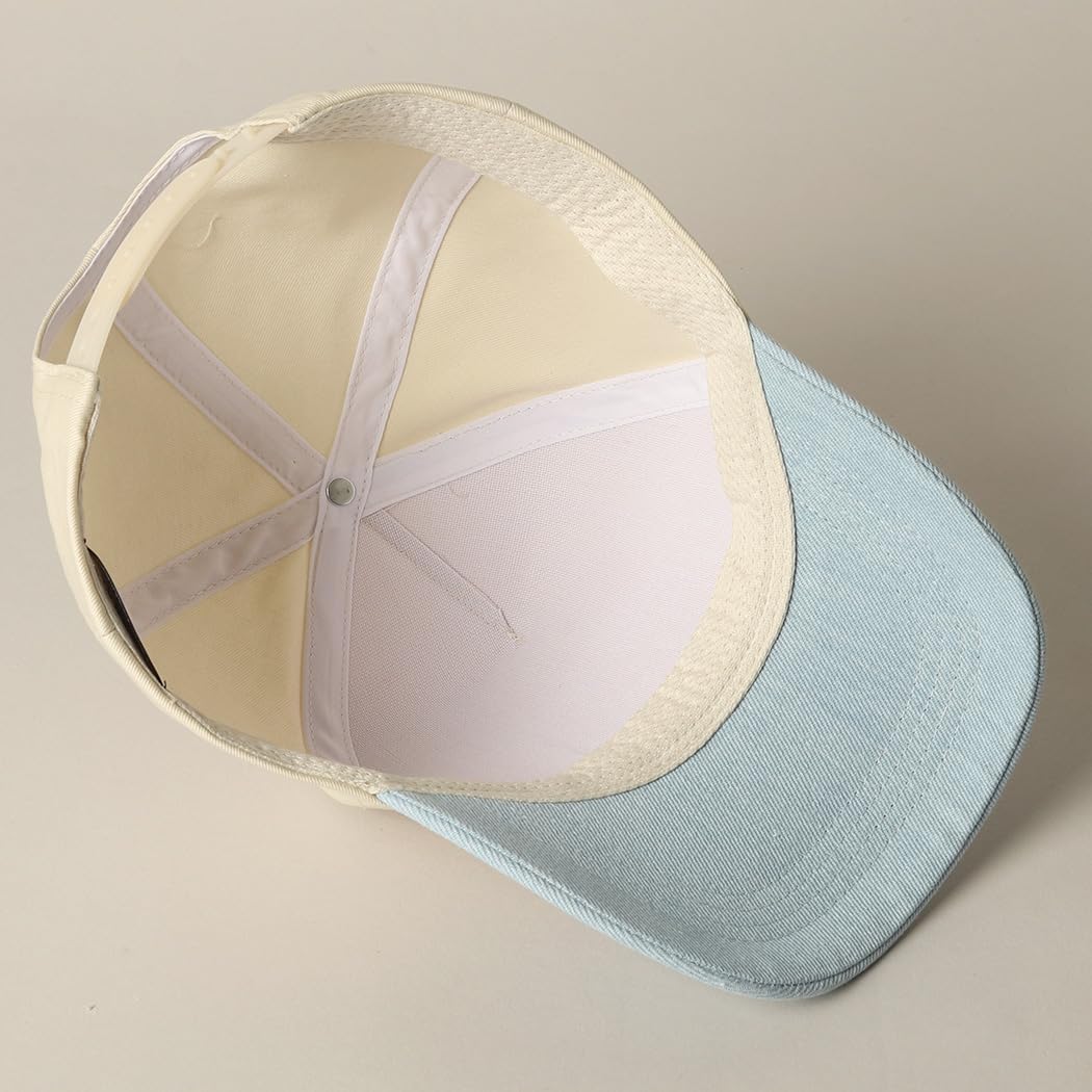 MIRMARU Embroidery Patch Two-Tone 5-Panel Trucker Baseball Cap for Men and Women