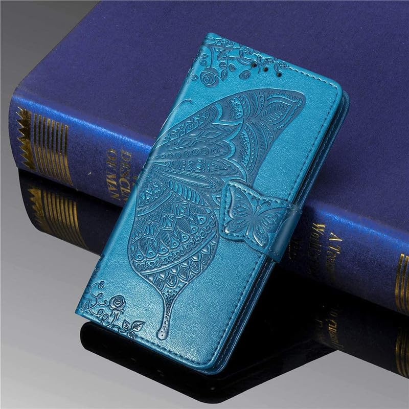 Image of ClickCase Butterfly Series for OnePlus Nord 4 5G Leather Embossing Wallet Flip Case Kick Stand Magnetic Closure Flip Cover for OnePlus Nord 4 5G (Sky Blue)