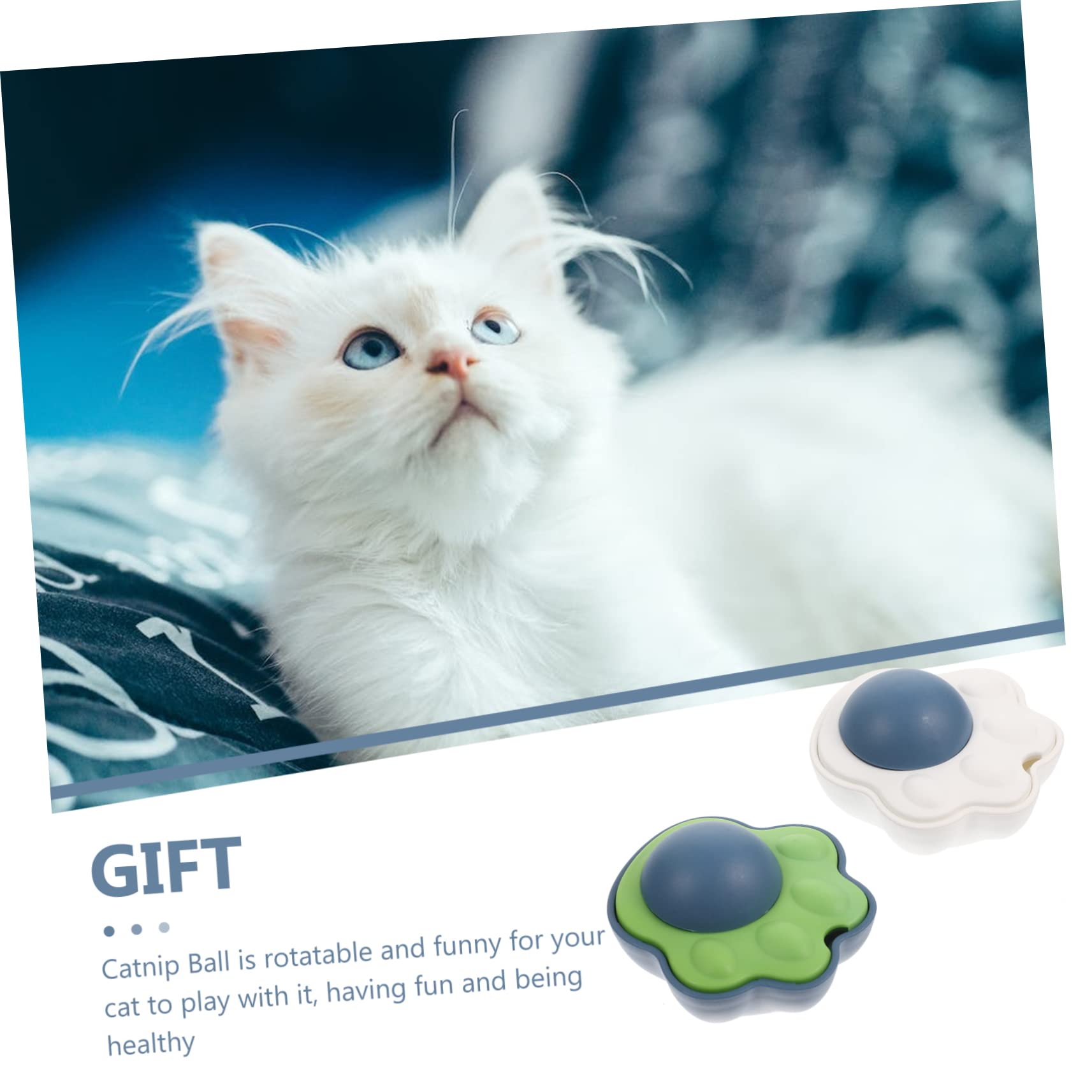 FRCOLOR 6sätze Katzenminze Spielzeug Pack Lickable Catnip Für Indoor Katzen Selbstbeschäftigungsspielzeug Drehbar Mit Starkem Haftvermögen Grünes Blaues Design