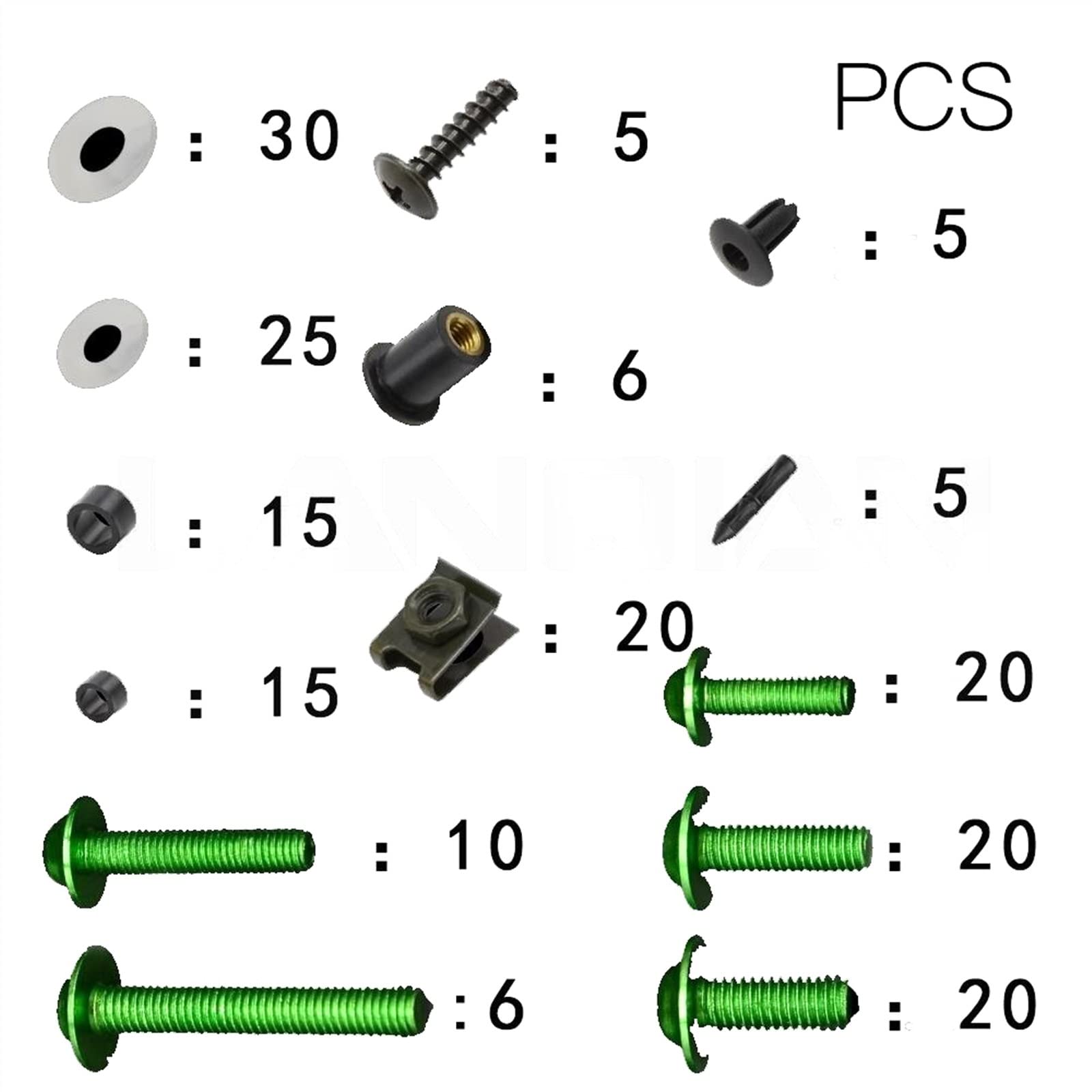 Vite sostituita Moto Parabrezza Carena Bulloni Dadi Viti Rondella Kit Di Fissaggio Pinze Per Honda CBR 600 F2 F3 F4 F4i CBR600RR(Vert)