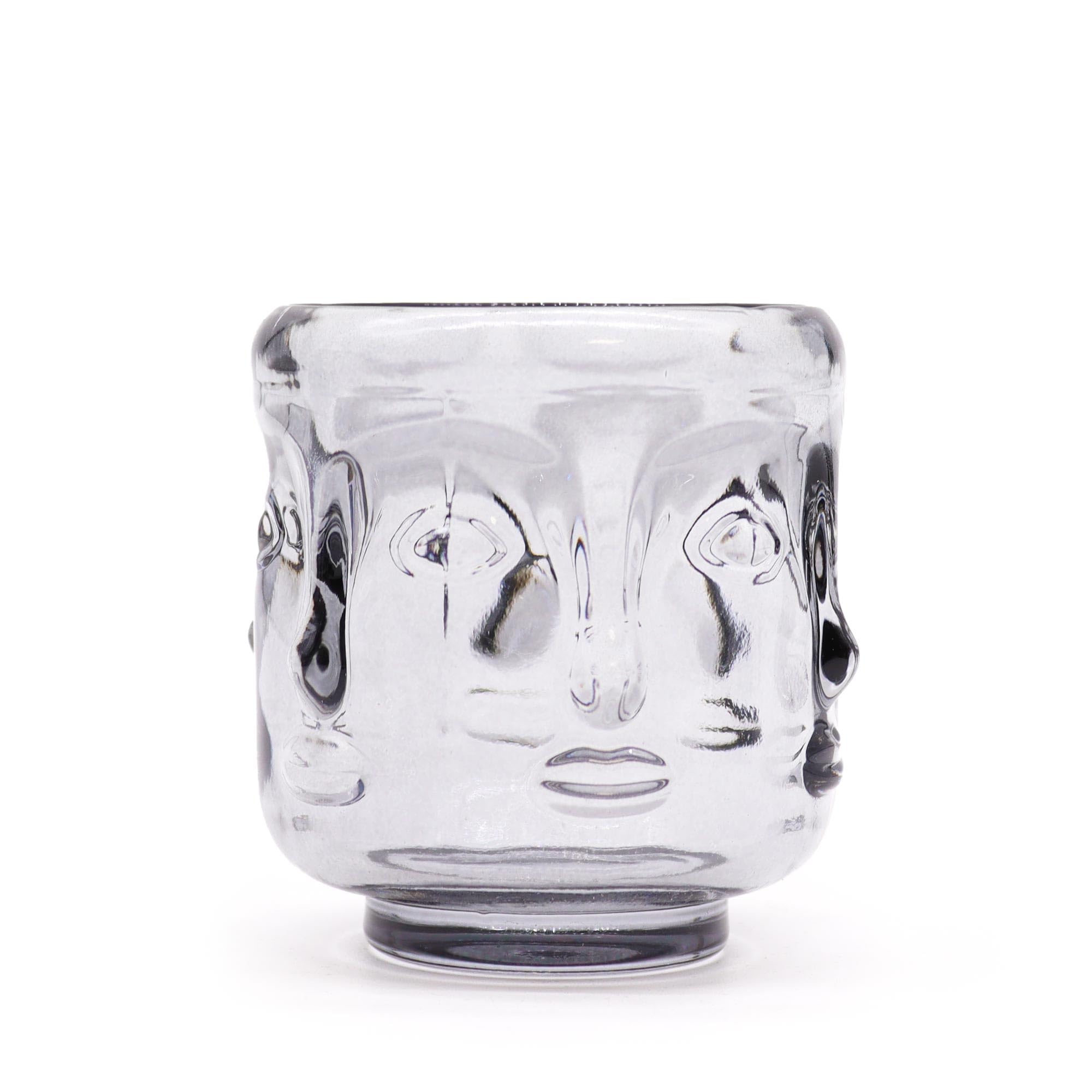 Serenityy - Buddha Faces Candle Jar - Mid Grey