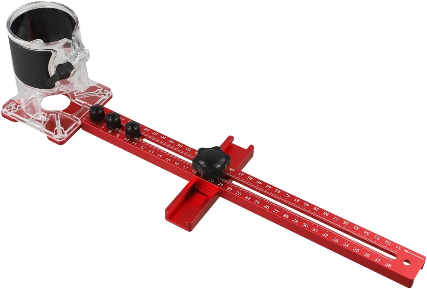 Adjustable Router Milling Groove Bracket Aluminum Alloy Jig For Woodworking Cabinet And Precision Circle Cutting(B)