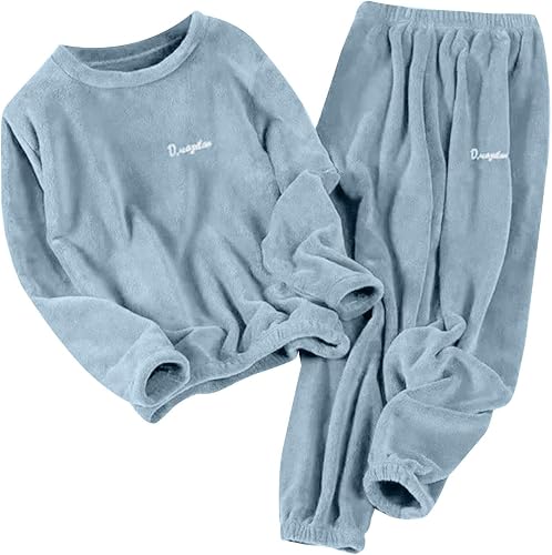 Flannel Pajamas for Women Set Cute Cozy Loungewear Warm Winter Pajamas Soft Flee