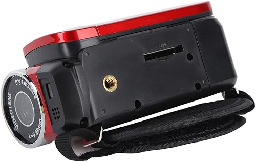 Miniatura 8 de Pomya Videocámara, zoom digital 1080P 16X, pantalla abatible de 2.7 pulgadas, cámara de vlogging, grabación de video de viaje, rojo