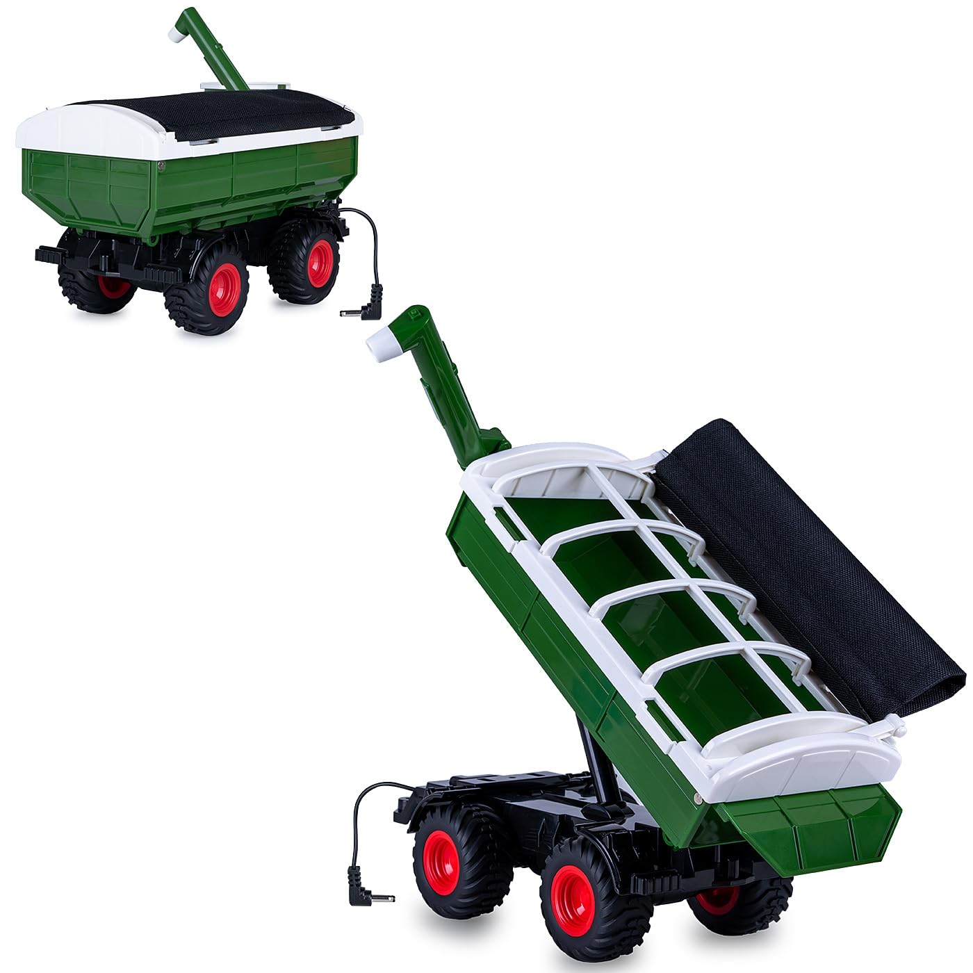 JAMARA 423268 - Carrello di sovraccarico verde per trattore radiocomandato MB-trac 1000 1:24S, accessorio agricolo, regalo per bambini