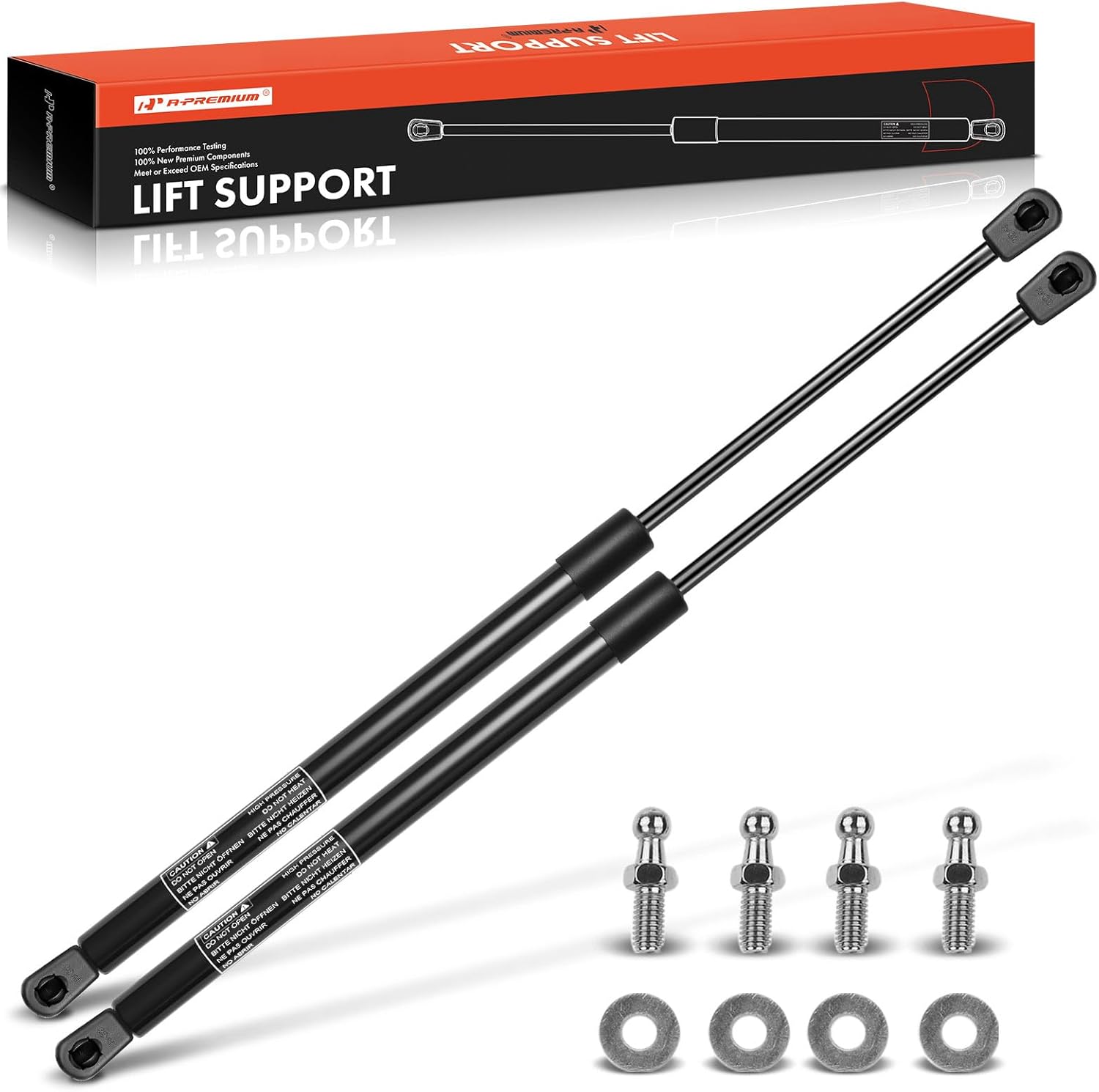 A-Premium 26.34 inch 60Lb/267N Lift Supports Gas Spring Strut Shock Compatible with Toolbox RV Camper Tonneau Cover Cabinets Sliding Window Storage Bed Bench Lids Basement Door Boat Hatch 2-PC Set
