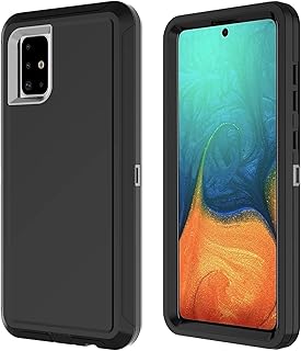 Samsung Galaxy A71 4G Case, AZSXLG Samsung Galaxy A71 4G Case Soft TPU Hard PC Heavy Duty Shockproof 3 Layer Cover for Samsung Galaxy A71 4G (Grey/Black)