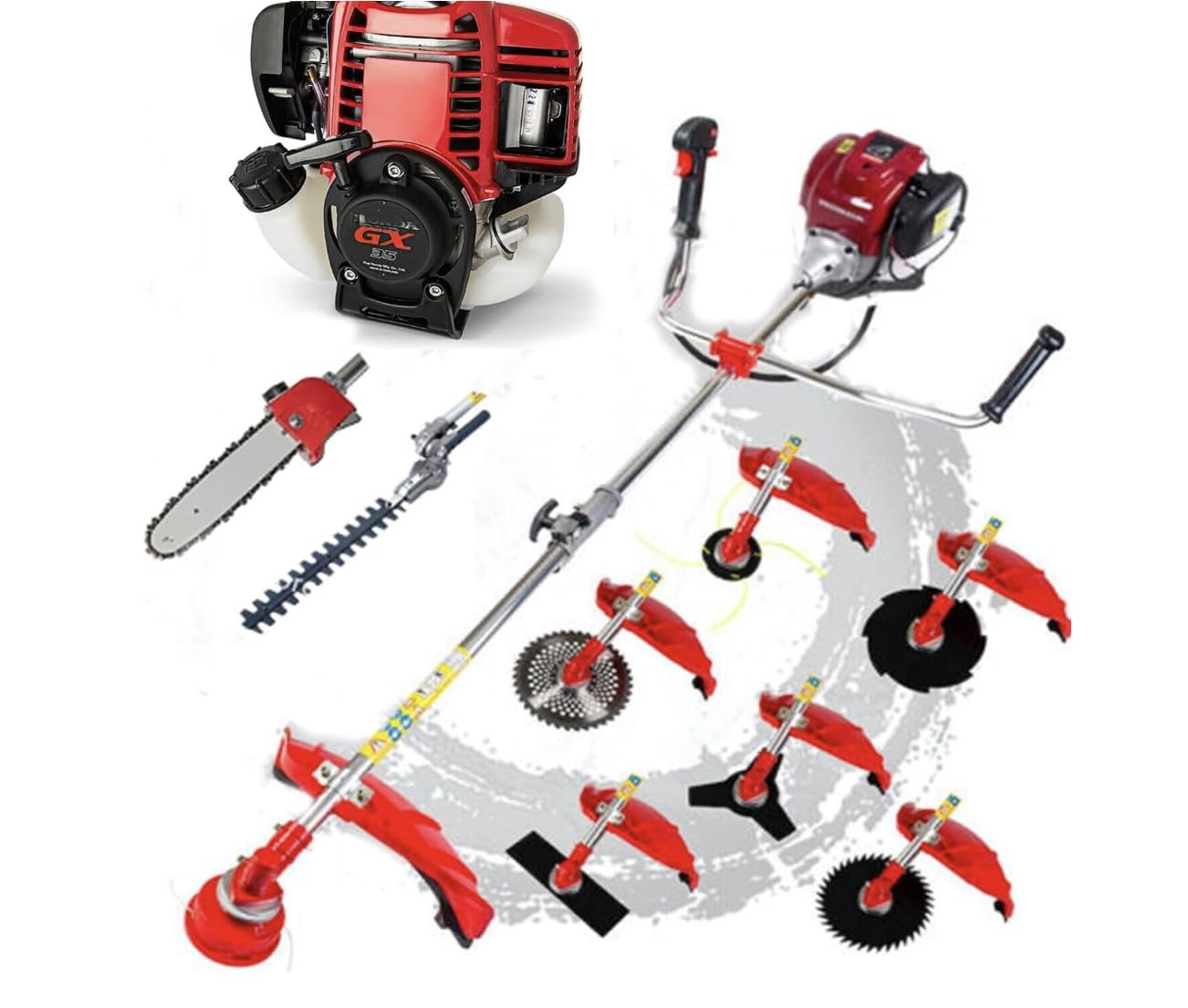 Amazon.com : GX35 Brush Cutter 9 in 1 Gasoline Grass Cutter
