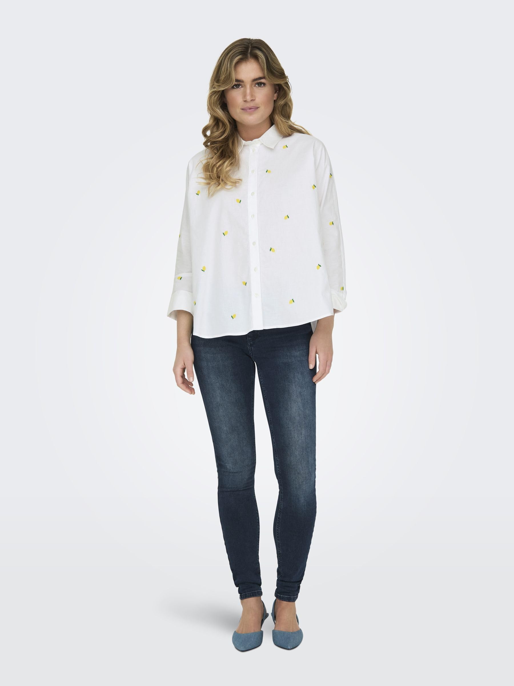 ONLY Chemisier New Lina Grace Bright White Lemon M