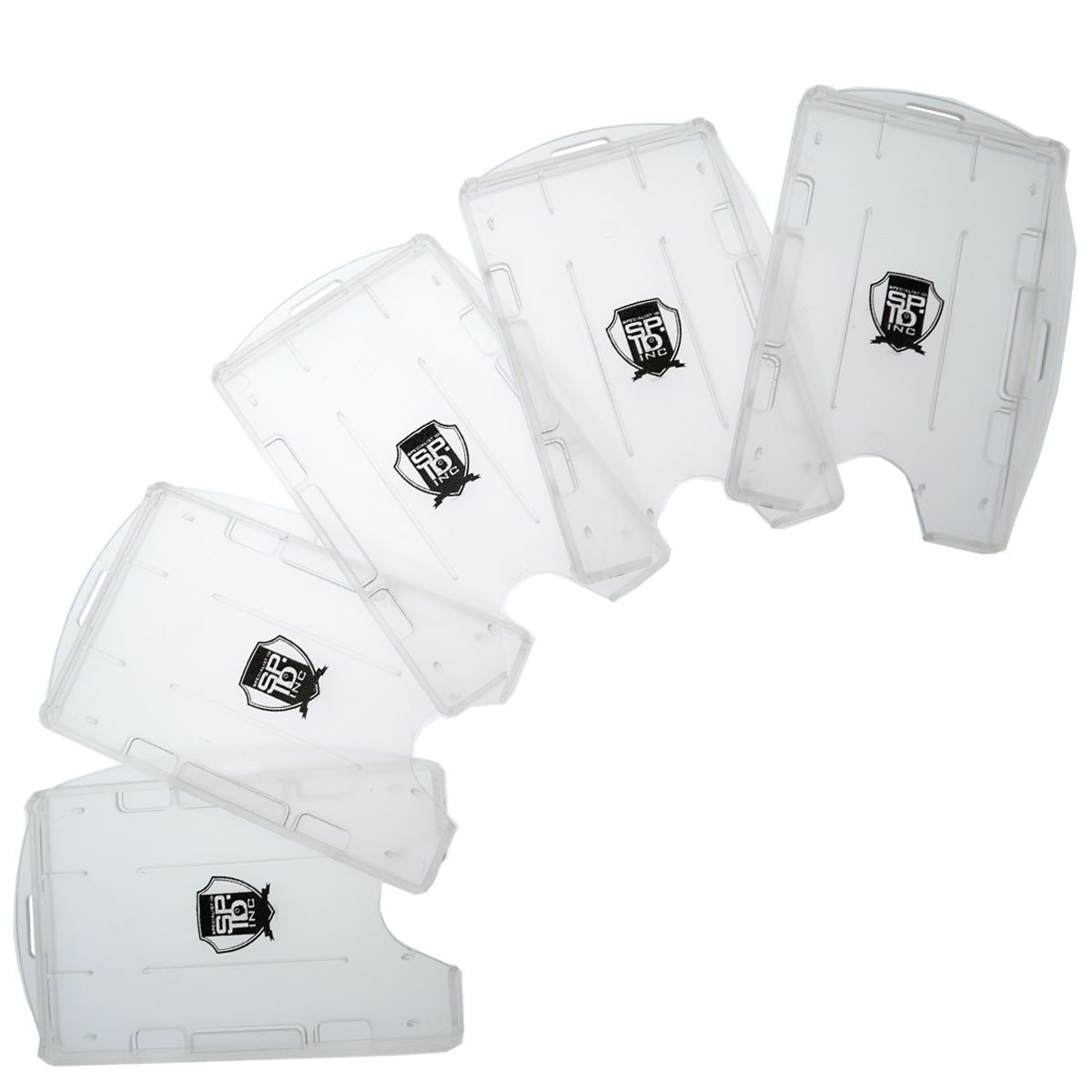 Premium Ausweishalter 5er-Pack – Offenes Gesicht 2 Kartenhalter von Specialist ID farblos