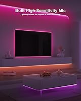 Vista 3 de 32.8ft Bluetooth RGB COB Led Strip Lights with Remote, Dimmable Smart App Led COB Light Strip, Color Changing Music Sync, Indoor RGB Led Lights for