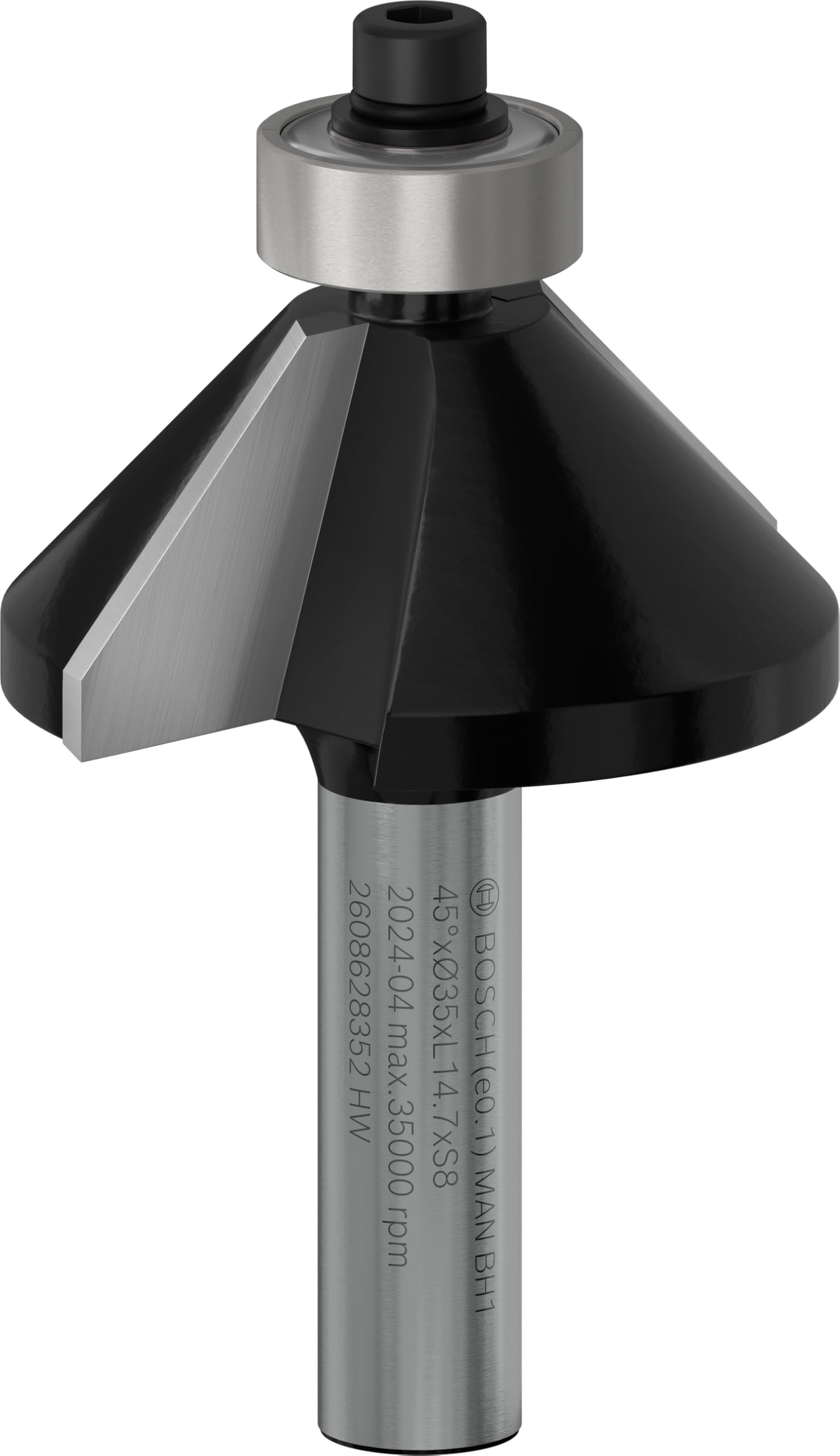 BOSCH PRO Chamfer Router Bit | 45°xØ35xL14.7xS8mm | Engineered for Clean Bevel Edges | Smooth 45° Angles on Wood & Boards | Durable Carbide Cutting Edge | Professional Finish with Minimal Sanding-image-45