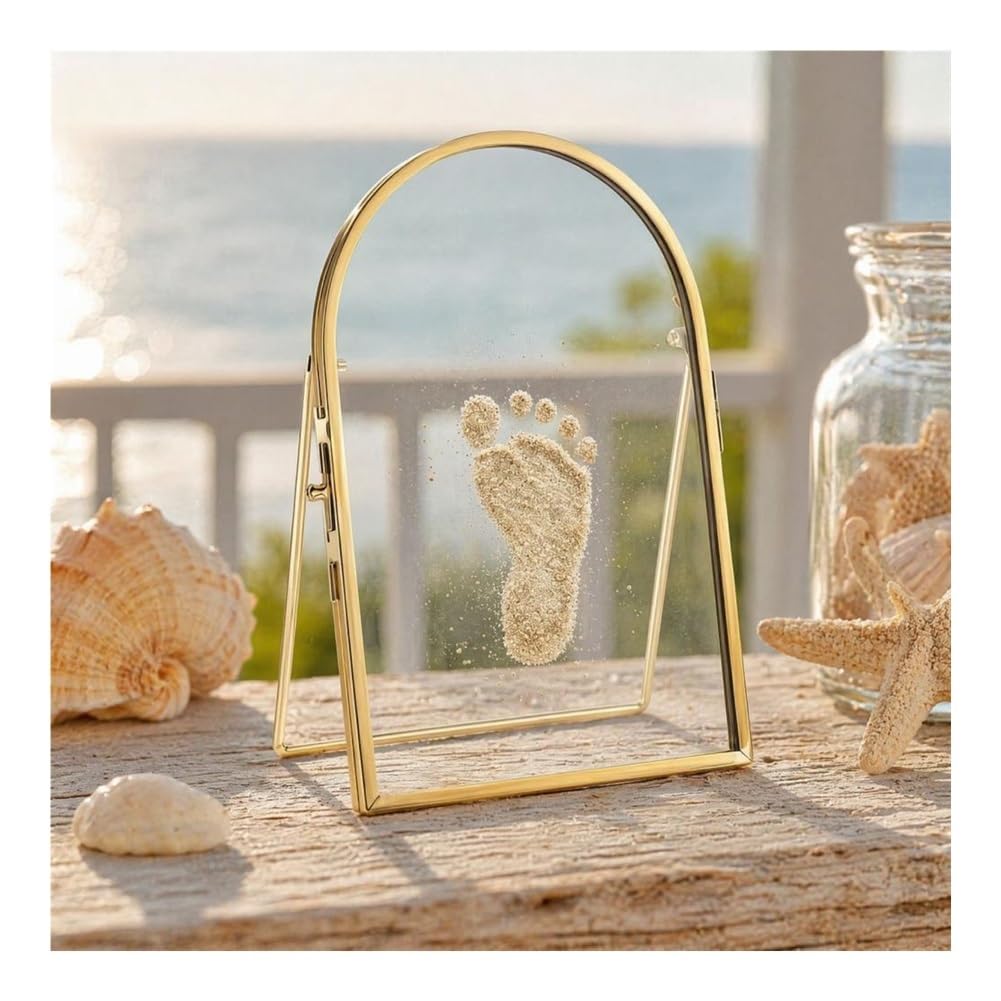 Kit for impronte di mani di bambini, cornice for display ricordo di sabbia marina fai-da-te(L)